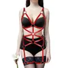 Vêtements gothiques poitrine Bondage ceinture complète femmes harnais soutien-gorge Punk Lingerie Sexy PU cuir sangles bretelles ceintures ensemble 240106