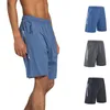 Lu Men's Yoga Sports Shorts 5xl Stor utomhus Fitness Sport Shorts Herrens snabba torra shorts Solid Color Casual Running Zip Up Pocket Beach Pants