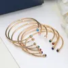 Bangle Summer Fashion Jewelry Ladies Round Colored Stone Thin Elastic Rotating Ball Bracelet Everyday Accessories