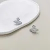 Studörhängen Western Empress Dowager Silver Saturn Vatten droppar Långt mousserande Diamond Crystal Ear Studs Klipp Två Wear Style Fashion för kvinnor smycken US8A