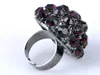 Bandringen Cocktailcluster Amethist Crystal Rhinestone Disco Ball Ring Apparable240105