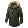Inverno engrossar velo jaquetas casuais dos homens jaqueta de algodão pele com capuz casaco multibolsos tático parkas blusão topo 240106