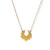 Pendentif Colliers Minimaliste Mode Tournesol 18K Titane Acier Collier Femme Plaqué Or Pendentifs En Acier Inoxydable Charmes