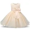 Vestidos para niñas Vestido para niña pequeña Bautismo con lazo grande para el primer año Fiesta de cumpleaños Ropa de boda Tutu Vestido esponjoso Entrega de gota OT4QO