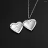 Pendant Necklaces 2PCS For Lover Couples Family&Lovers Heart Shaped DIY Necklace Po Frames Picture Locket