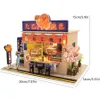 Sushi Shop Doll House Mini Diy Kit Production Assembly Room Model Toys Home Bedroom Decoration With Furniture Wood Crafts 3D 240105