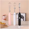 Äggverktyg Elektrisk mjölkskummare Blender Wireless Coffee Whisk Mixer Handheld Beater Cappuccino Frother Kitchen Drop Delivery Home Gar DH6HR