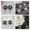 Nouvelle lettre boucles d'oreilles en cristal Boutique charme bijoux femmes luxe perle cristal boucles d'oreilles Style Vintage Designer femmes boucles d'oreilles