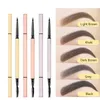 Dostosuj ołówek do brwi z szczotką Slim Gold Waterproof Thin Eye Brow Etykieta