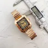 Wysokiej jakości damski zegarek projektantka Square Square Modna moda automatyczna mechaniczna zegarek Square Tank Kobiety Złoty zegarek Silver