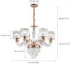 Chandeliers Modern Round Crystal Chandelier With 6 Lights Vintage Ceiling Flush Mount Light Rustic Gold Pendant Lighting Fixture