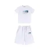 Men's Trapstar T Shirt Set Letter Embroidered Tracksuit Short Sleeve Plush Shorts High end design 2312ess
