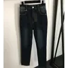 2024 Designers Lettre de jeans pour femmes Pocket imprimé Pocket Slim-Fit High-Waist Denim Pantal