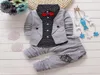 Enfant bébé garçon Gentry vêtements ensemble fête formelle baptême mariage smoking noeud costume à manches longues gentleman floral petit costume YL56332824