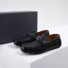 2024 Новые мужские деловые кожаные туфли для вождения с низким пеньковым комплектом на ножках черного/кофейного цвета Four Seasons