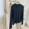 Magliette da donna Maglietta basic solida di alta qualità O Collo Maniche lunghe Donna Autunno Bottoming Tee Tops Maglietta All Match Maglietta taglie forti