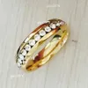 Designer Ring 50%Rabatt Off -Großhandel Gold gefüllt erstklassiger Wolfram -Strass -Strass CZ Diamond besetzt Ewigkeit Eherity Wedding Women Free Shipping Einzelhandel