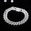 REAL S925 Sterling Silver D VVS Moissanite Iced Out Cuban Link Chain 6 7 8 9 Inch 16 18 tum 20 24 26 tum halsbandsarmband