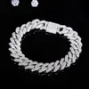 Echtes S925 Sterling Silber d Vvs Moissanit Iced Out kubanische Gliederkette 6 7 8 9 Zoll 16 18 Zoll 20 24 26 Zoll Halskette Armband