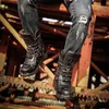 Botas de media pantorrilla góticas de metal para hombre Botas de moto de cuero retro punk Zapatos masculinos Botas militares Botas militares para hombre Botas de nieve de vaquero 240106