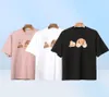 23SS Мужские женские футболки с принтом плюшевого мишки Черно-белая розовая футболка Мужские женские пальмовые футболки с короткими рукавами Дизайнерская хлопковая одежда 2026857581