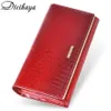 Dicihaya Genuina in pelle Weep Words Multifunzione Porta rossa Porta del portafoglio Long Clutch Clutch Borse Ladies Brivella in pelle Y190344A