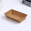 Wyjmij pojemniki 30 szt. Kształt łodzi jednorazowy talerz do serwowania talerza Kraft Paper Packing Case