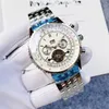 Luxury watch automatic mechanical watch 47MM luxury watch full stainless steel blue face tourbillon classic style Super luminous watches high quality skeleton