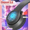 Auricolari per cellulare P47M Cuffie senza fili Flash Light Orecchie di gatto carine Fone con controllo microfono LED Musica stereo Casco Telefono Auricolare Bluetooth GiftLFL240105