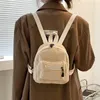 Sacs d'école Mini sacs à dos pour femmes tendance 2024 sac en peluche femme solide petit sac à dos féminin pour adolescentes sac à dos