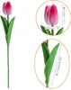 Decorative Flowers 28pcs Real Touch Tulips Double Pink PU Artificial For Wedding Home Centerpiece Decoration