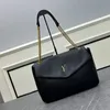 Designer-Abendtasche, schwarz, berühmte Damen-Designer-Schultertaschen, Umhängetasche, luxuriöse Abendtaschen, modische Ledertasche, schwarze Damen-Kettenhandtasche