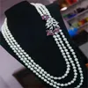 RUIF Retro Design Baroque Pearl Necklace Jewelry Set Wedding Engagement Birthday 240106