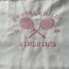 Beverly Hills 1984 Athletics Tennis Embroidered Fashion Women Canvas Shopping Bag Vintage Style Aesthetic Handbag Tote 240106