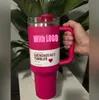 1: 1 Logo Cosmo Pink Tumblers Winter ROSE Shimmery ÉDITION LIMITÉE Gobelets de 40 oz Tasses de 40 oz Grande capacité Bouteille d'eau de bière Cadeau de Saint Valentin Pink Parade u0109