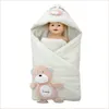 Cobertor nascido dos desenhos animados design animal bebê swaddle algodão inverno grosso destacável almofada interna conjuntos de cama 240106
