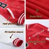 Anjamanor Baseball Varsity Coats Jackets Embroidery Letter Pu Leather Sleeve Cropped Phoodie Fall Winter Clotes Women D66-EZ39 240105