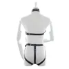 Bondage Gearie Goth Fetish Harness Halloween Costume Erotic Set Sexy Women Pu Leather Full Harness Restraint Set BDSM 240106