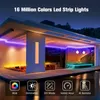Bande lumineuse LED RGB 2835 de 100 pieds/50 pieds, fonction de changement de couleur de synchronisation, articles: télécommande 44 touches, pour fête de festival, lampe d'éclairage