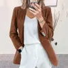 Professional and Slim Fit Corduroy Blazer Jacket for Women Classic Suit Collar Design Long Sleeves Button Details AST281580