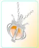 Collana con ciondolo a corona con goccia d'acqua in argento sterling 925, gabbia cono scavato, sfera di olio essenziale, aromaterapia, medaglione di perle, regalo di gioielli7481714