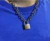 Handmade Men Women Unisex Chain Necklace Heavy Duty Square Lock Choker Metal Collar Pendant Necklaces4193453