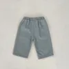 INS Детские джинсовые брюки для мальчиков и девочек 03 лет, однотонные эластичные поясные карманы с карманами, мягкие джинсы, укороченные брюки, нижняя весенняя одежда 240106