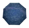 Criativo automático 12 universo galáxia espaço estrelas guarda-chuva mapa estrela céu estrelado guarda-chuva dobrável para mulher t2001179299483