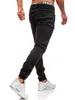 남성 청바지 패션 데님 바지 면화 소프트 프로스트 패브릭 지퍼 디자인 스포츠 슬림 한 캐주얼 바지