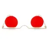 Peekaboo gafas de sol redondas para hombre fiesta vintage círculo dorado rojo gafas de sol sin marco para dama metal dorado uv400 MX2006192954