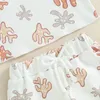 Ensembles de vêtements d'été pour bébés filles, vêtements côtelés, imprimé corail, bretelles spaghetti, débardeurs, shorts à taille élastique, tenues décontractées