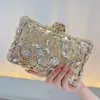 Sac de soirée en strass creux, boîte élégante, pochette, sacs à main pour femmes, pour fête, bal, mariage, 240106