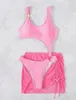 Sexy cordon cravate maille creuse deux pièces maillot de bain femmes européennes et américaines Bikini été plage Resort maillots de bain 240105