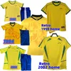 1998 2002 Zestawy retro dla dzieci Brasil koszulki piłkarskie koszulki Carlos Romario Ronaldo Ronaldinho Camisa de Futebol Brazils Rivaldo Adriano 98 94 02 Kids Sets Soccer Jersey